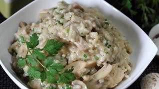 Ризотто с курицей и грибами
