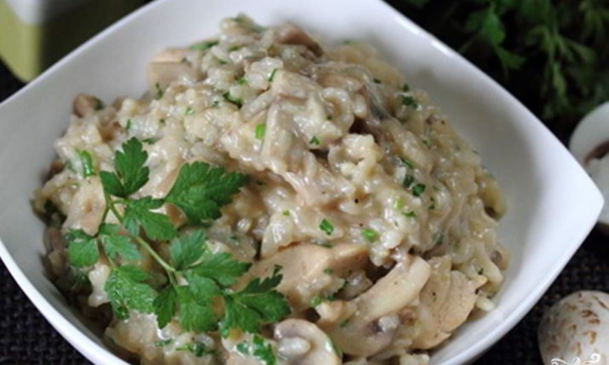 Рецепт ризотто с курицей и грибами