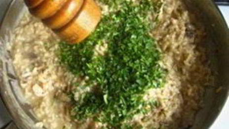 ризотто с курицей и грибами