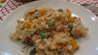 Ризотто с курицей и овощами