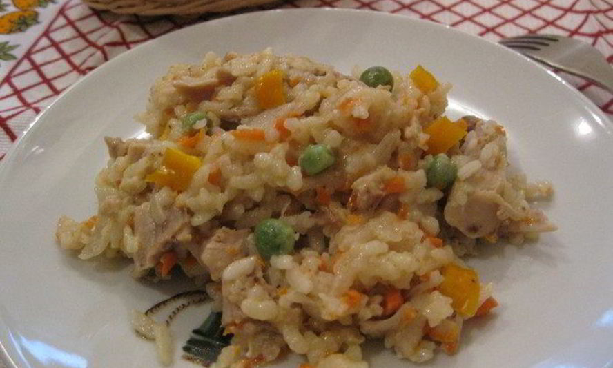 Рецепт ризотто с курицей и овощами