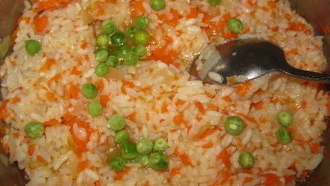 ризотто с курицей и овощами