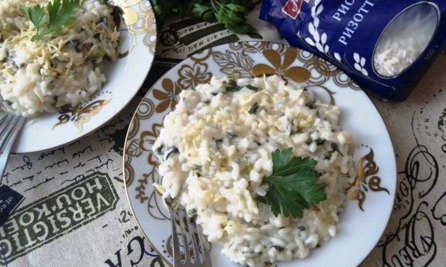 Рецепт ризотто с петрушкой и фетой