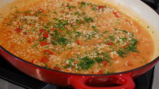 Ризотто с раковыми шейками