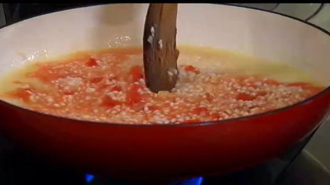 ризотто с раковыми шейками