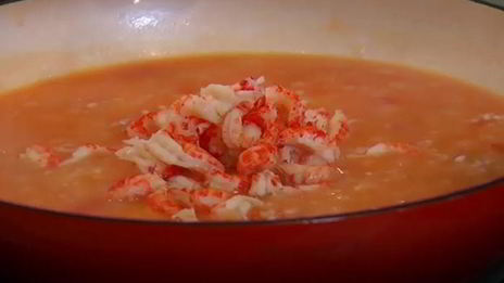 ризотто с раковыми шейками