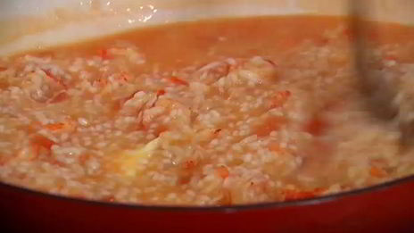 ризотто с раковыми шейками