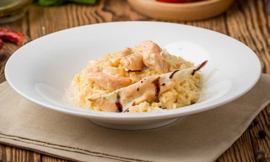 Рецепт ризотто с семгой