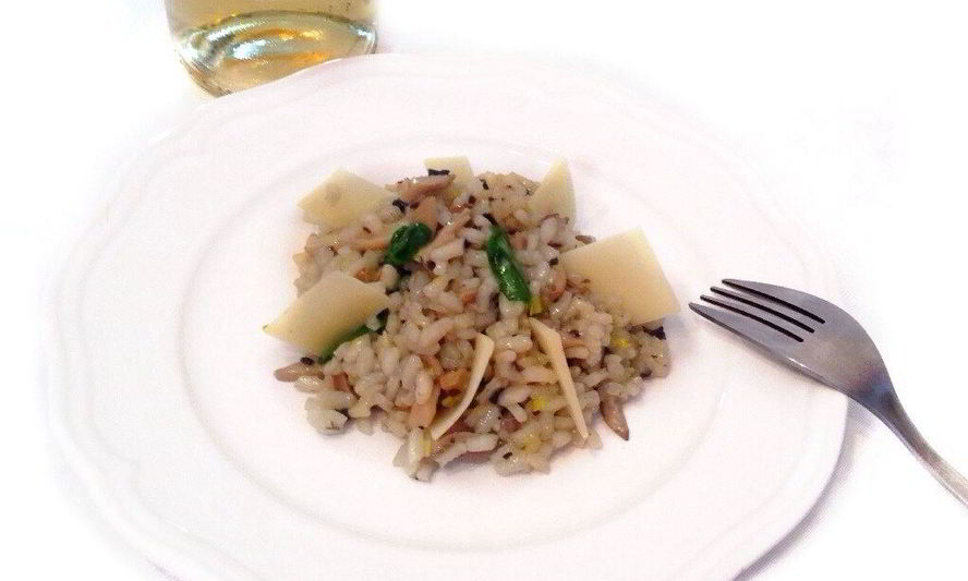 Рецепт ризотто с трюфельной пастой, белым вином и вешенками