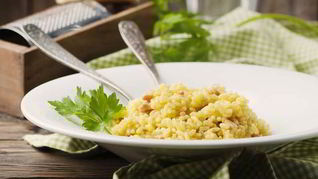 Ризотто с ветчиной и цукини