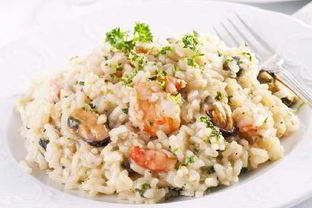 Ризотто в креветками и мидиями