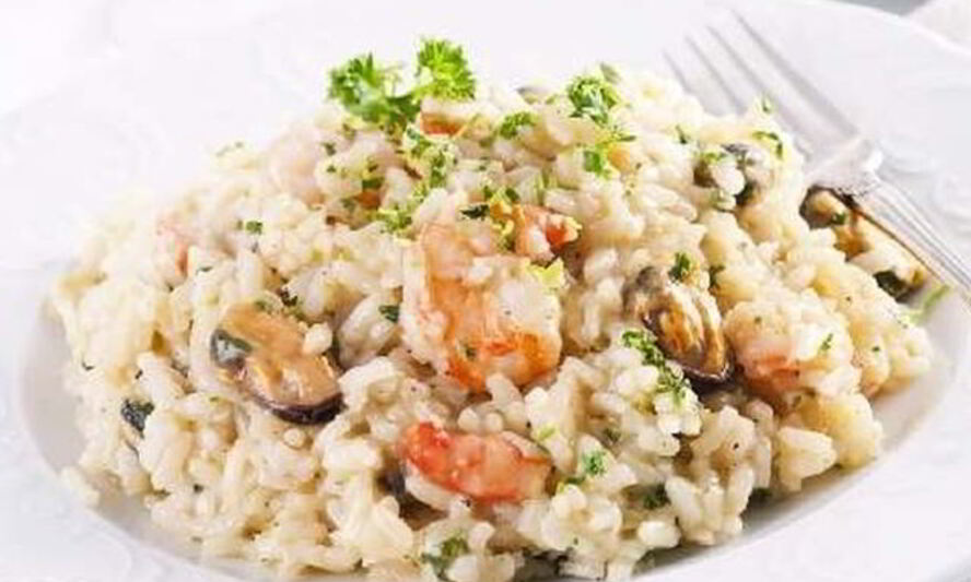 Рецепт ризотто в креветками и мидиями