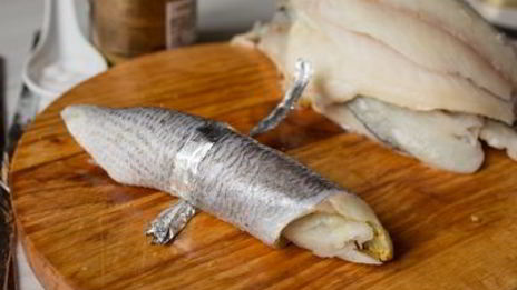 рулетики из дорады с шафрановым ризотто