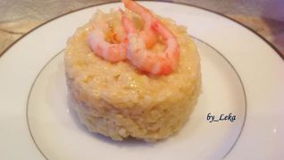 Яблочное ризотто с креветками