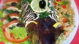 Горбуша, фаршированная булгуром