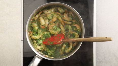 креветки в соусе песто