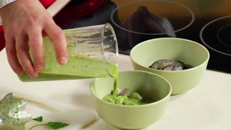 креветки в зеленом соусе