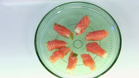 лосось с яблоком в кальвадосе