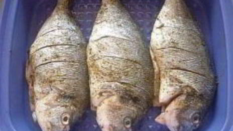 рыба на решетке в фольге