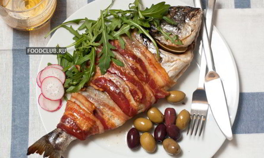 Рецепт рыбы, запеченной в беконе