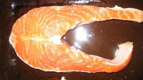 семга жареная с гарниром