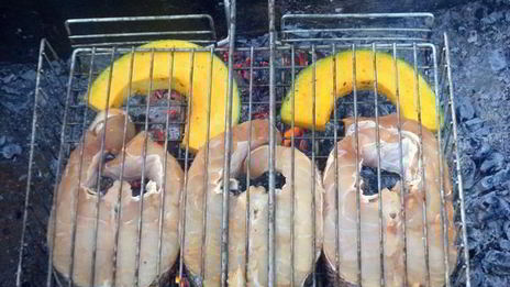 судак на гриле