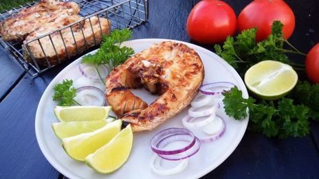 судак на гриле