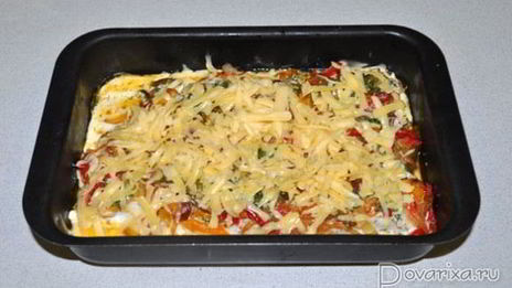 судак в духовке с соусом и сыром