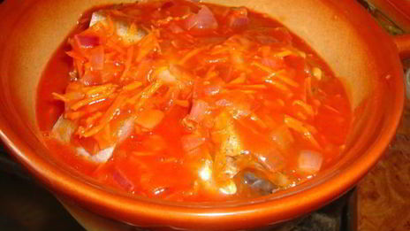 тушеный хек