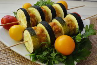 Диетические шашлычки из кабачков