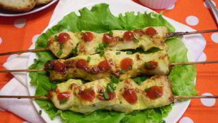 Куриные шашлычки на шпажках в духовке