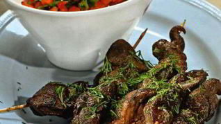 Шашлычки из говяжьей печенки