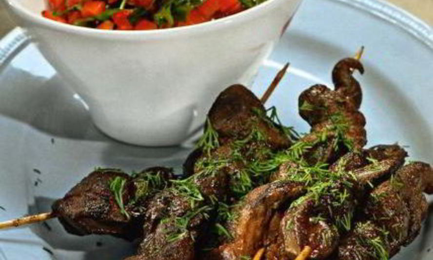 Рецепт шашлычков из говяжьей печенки