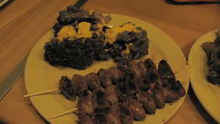 Шашлычки из куриных сердечек