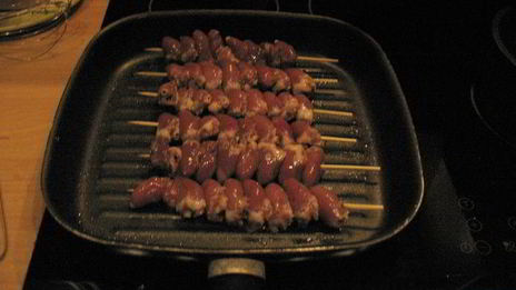 шашлычки из куриных сердечек