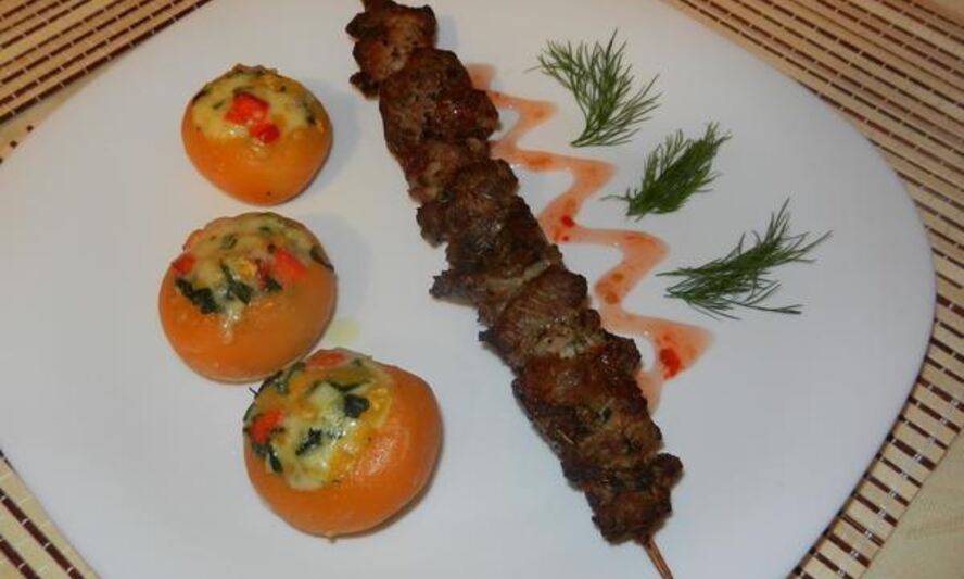 Рецепт шашлычка с запечеными фаршированными репками