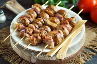 Шашлык из шампиньонов в духовке