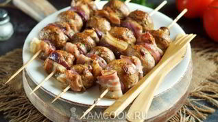 Шашлык из шампиньонов в духовке