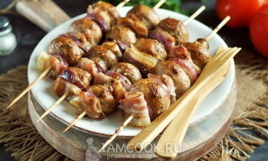 Рецепт шашлыка из шампиньонов в духовке