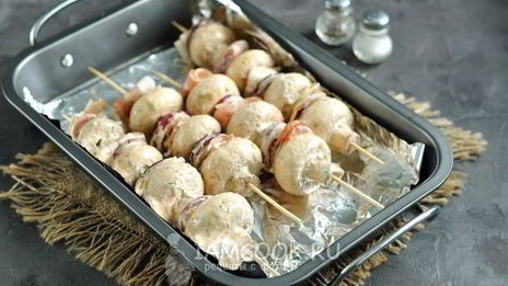 шашлык из шампиньонов в духовке