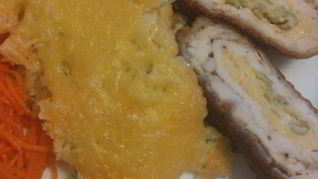 Куриный шницель с рисовой запеканкой