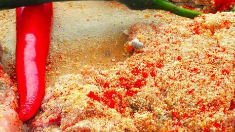 шницель и печеные овощи