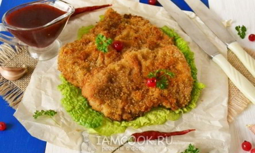 Рецепт шницеля из свинины в духовке