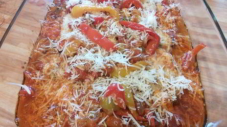 свиные шницели, запеченные в остром цыганском соусе