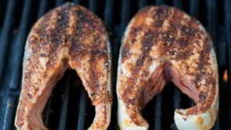 стейк из лосося на гриле