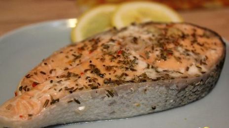 стейк из лосося на пару