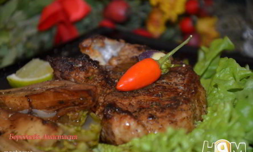 Рецепт стейка из свинины с цикорием