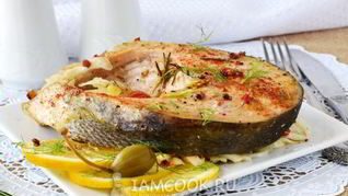 Стейк лосося в духовке