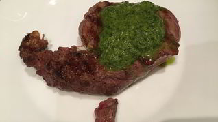 Стейк рибай с соусом Чимичурри