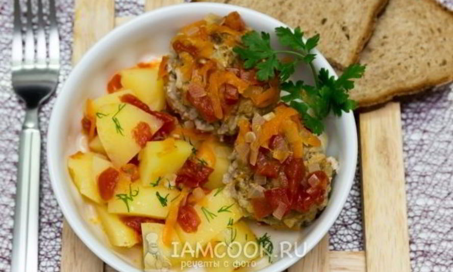 Рецепт тефтелей, тушенных с картофелем